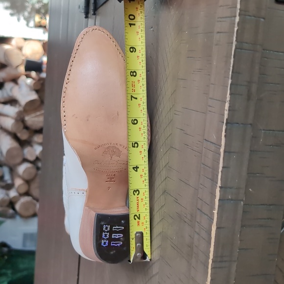 Oak Tree Farms Biddy White Lace Up Western Victorian Heel Boots Sz 9 NWOT - Picture 15 of 16